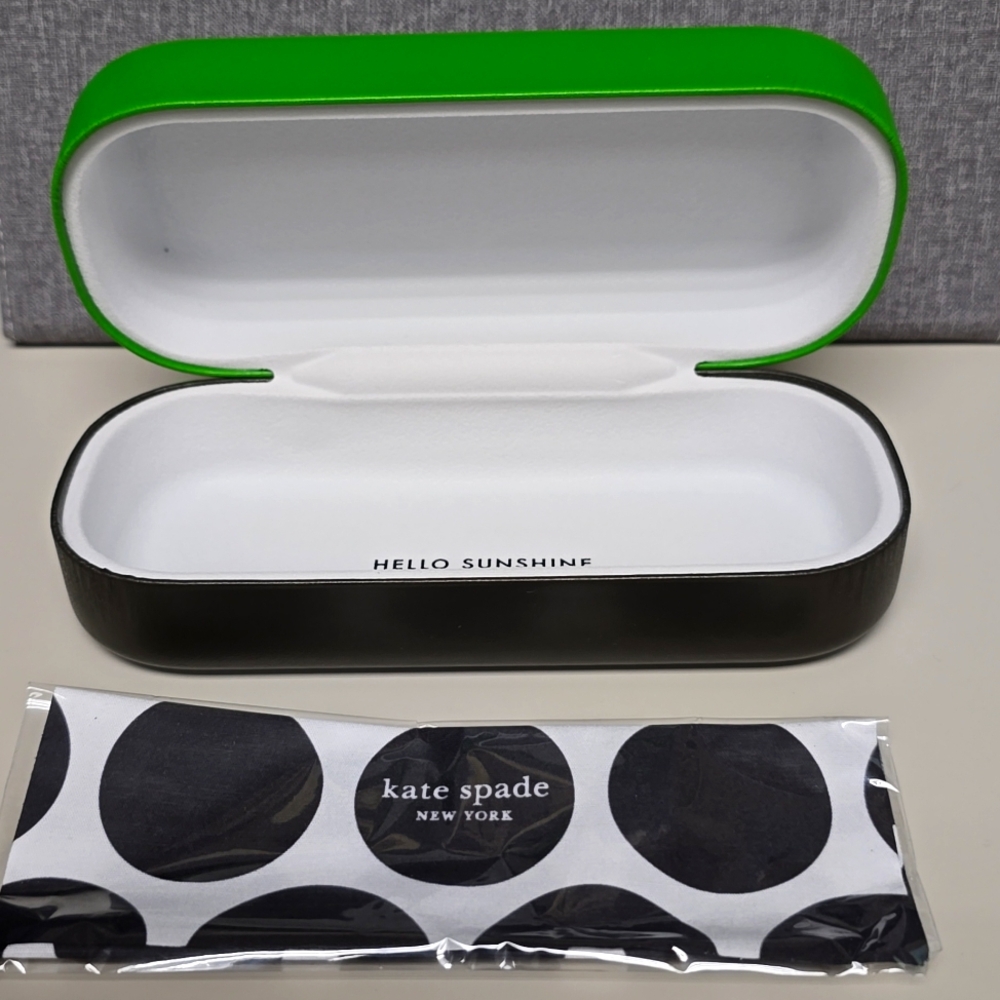 Kate Spade Green & Dark Brown Large Sunglass Case